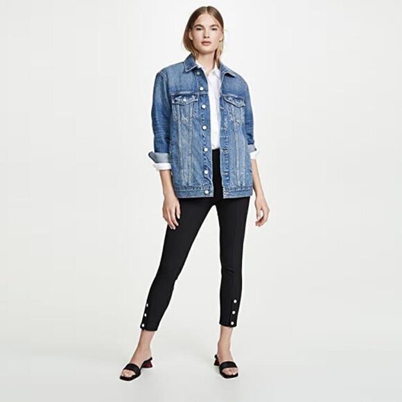 Rag & Bone Simone Black Snap Front Skinny Pants - Picture 1 of 10